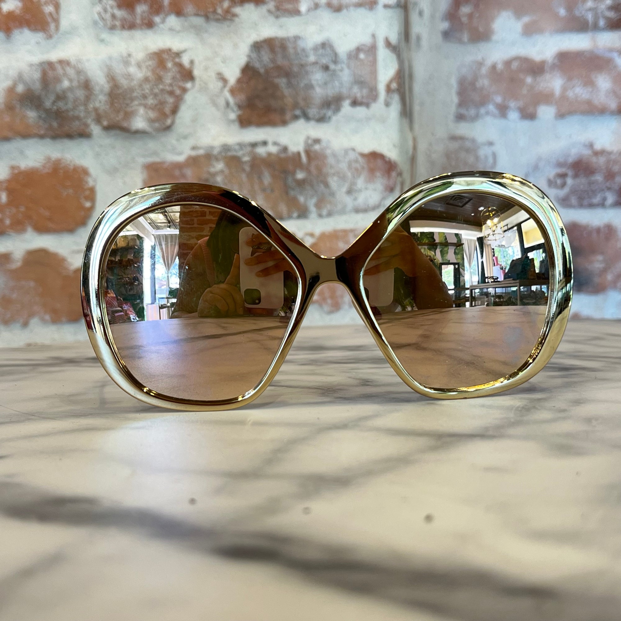 DOLCE&GABBANA Gold-Tone Metal Round Sunglasses 2180 Sunglasses