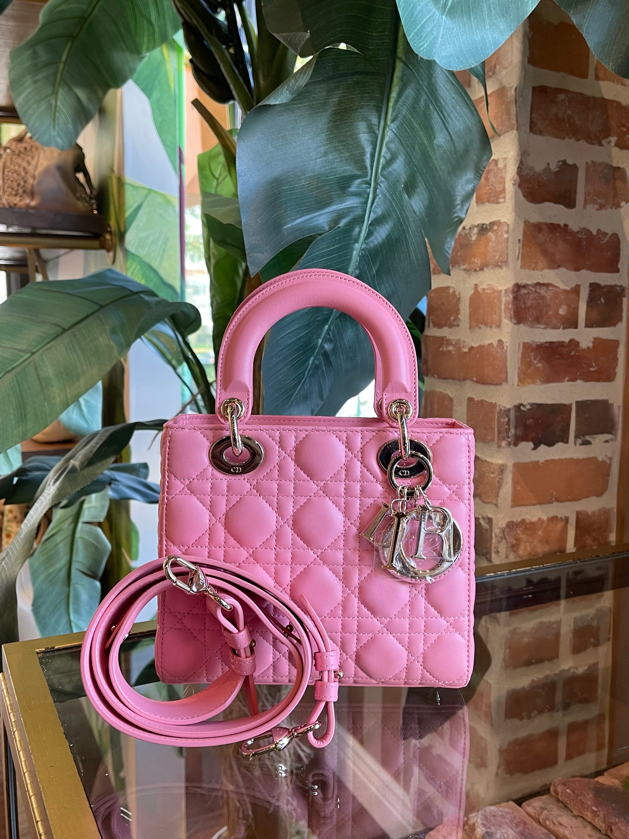 DIOR Pink Cannage Lambskin Small Lady Dior