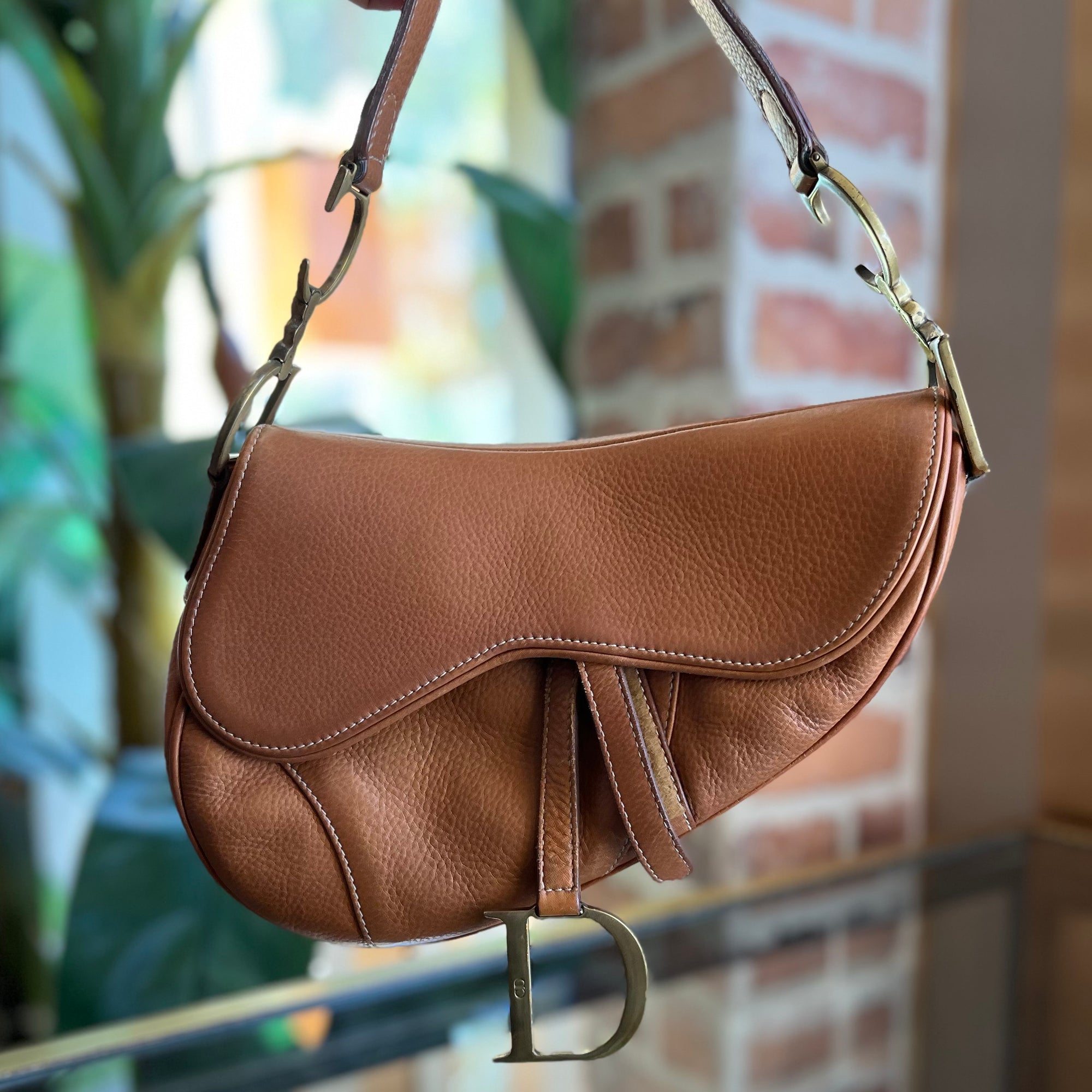 DIOR Brown Leather Saddle Bag TS3169
