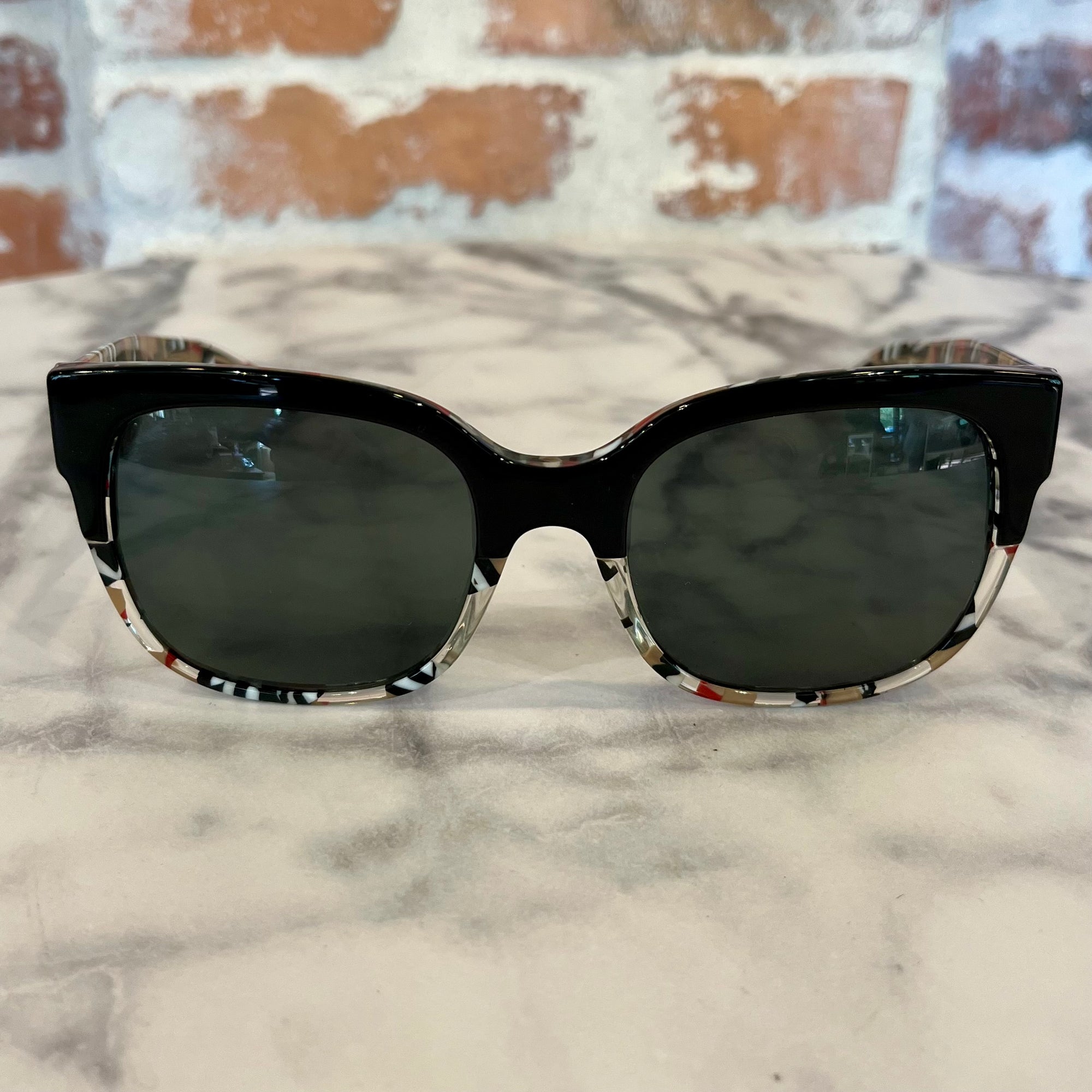 BURBERRY Black and Multicolor 4271 Sunglasses