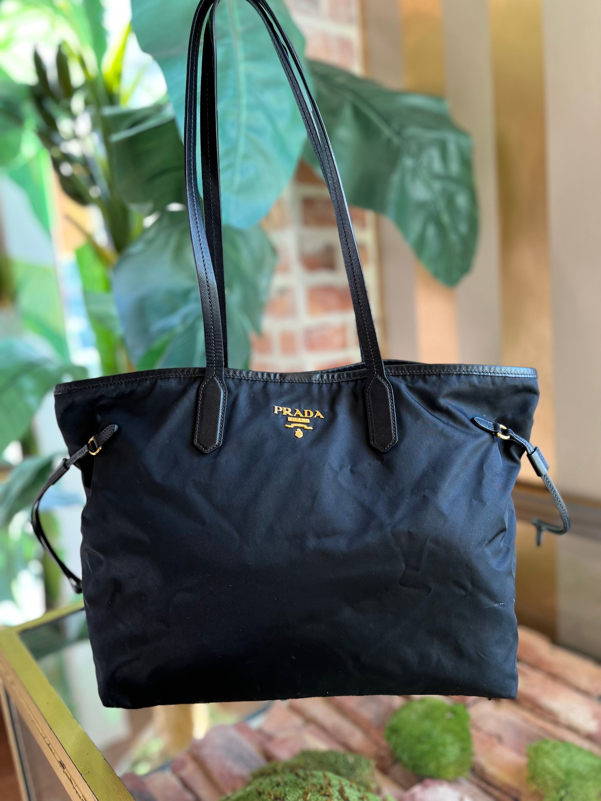PRADA Black Nylon Tote Bag