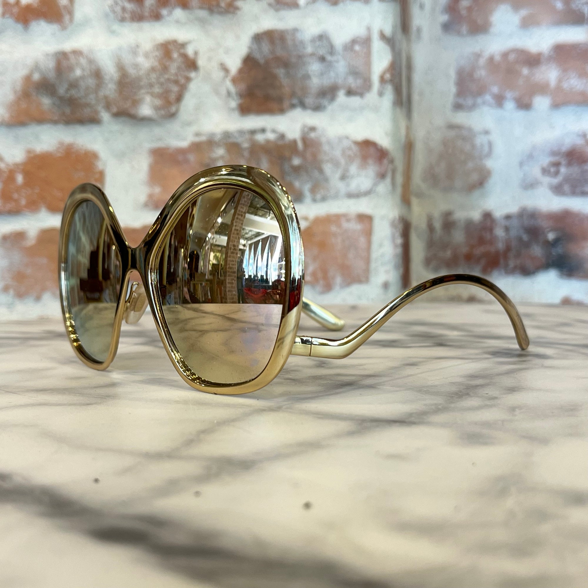 DOLCE&GABBANA Gold-Tone Metal Round Sunglasses 2180 Sunglasses