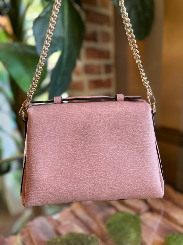 GUCCI Dollar Calfskin Small Interlocking G Shoulder Bag Soft Pink 1205652