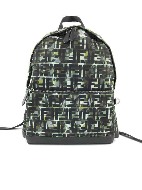 FENDI Multicolor FF Nylon Camouflage Print Backpack - The Purse Ladies