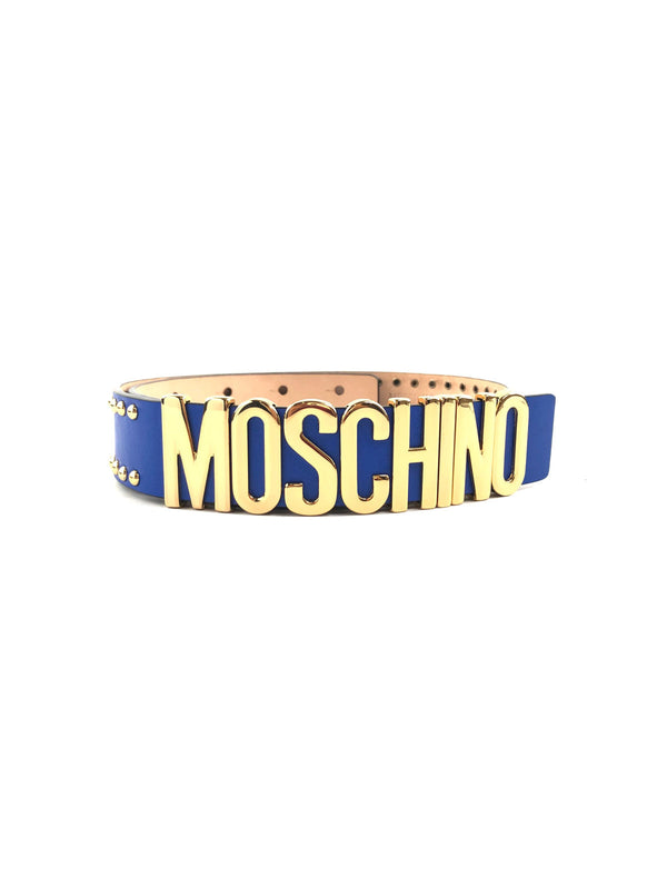 Blue 2025 moschino belt