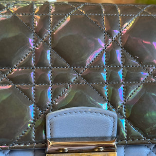 CHRISTIAN DIOR Miss Dior Blue Cannage Quilted Wallet on Chain