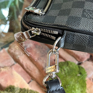 LOUIS VUITTON Damier Graphite Canvas Black Wristlet Pouch