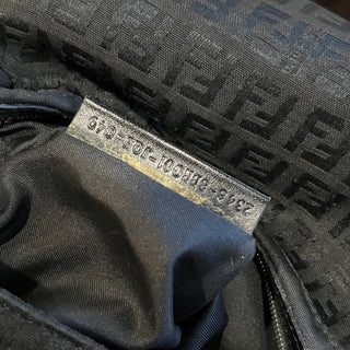FENDI Mama Baguette Black FF Zucca Canvas Shoulder Bag
