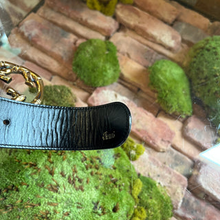GUCCI Bamboo Gold GG Green Red Web Stripe Belt SZ80/32(4US)