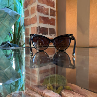 DIOR Collection "Les Marquises" 29AHA Black Acetate Cat Eye Sunglasses