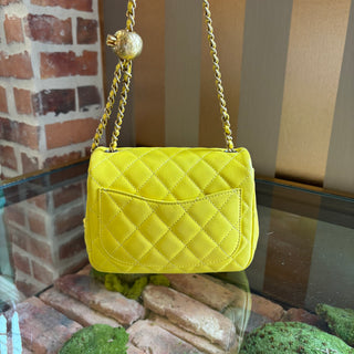 CHANEL Yellow Pearl Crush Mini Crossbody