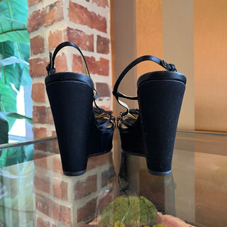 PRADA Black Satin Heels SZ 38.5 (US 8.5)