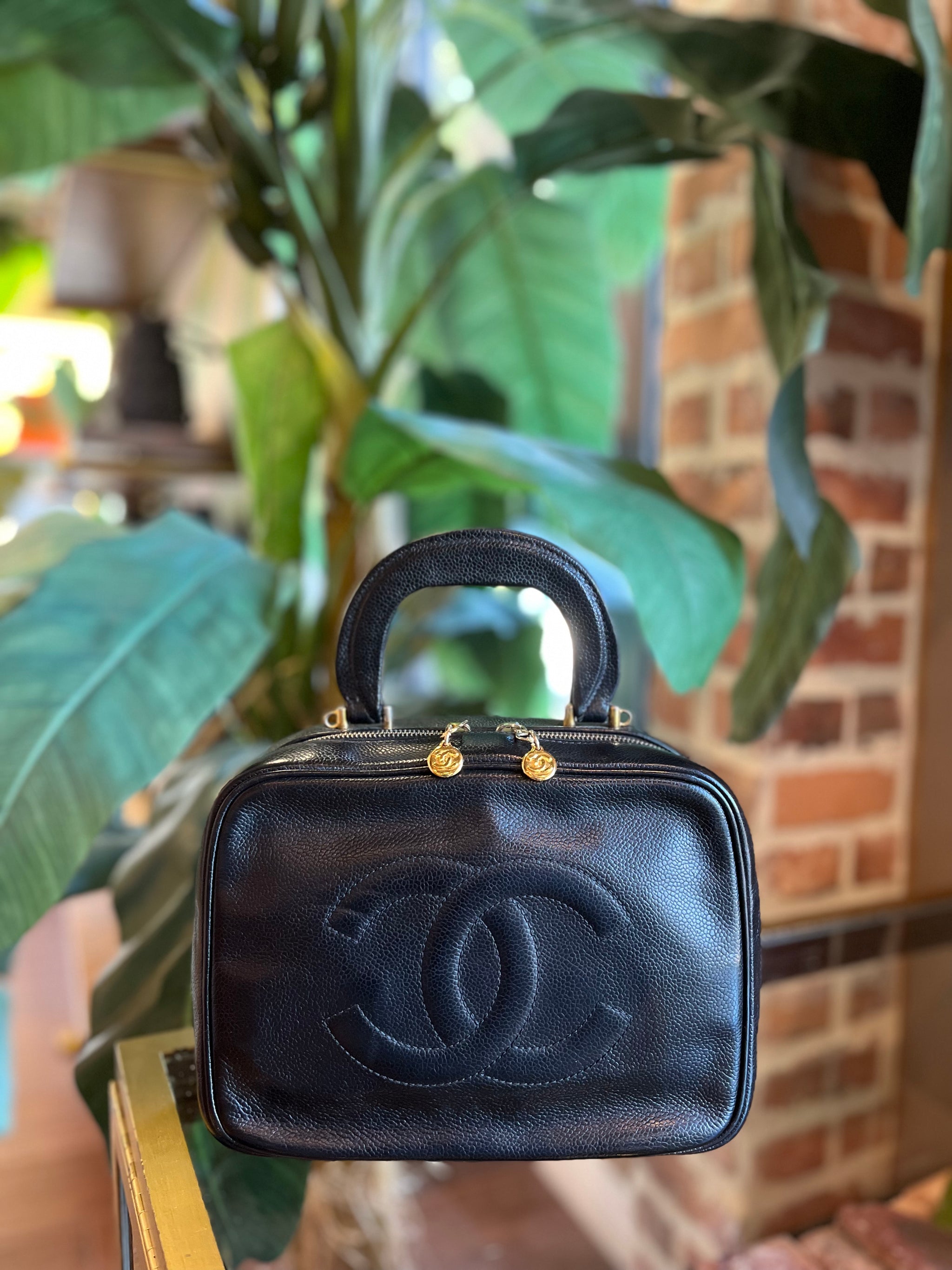 CHANEL Black Leather Front Turnlock Front Pocket Tote - The Purse