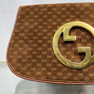 GUCCI Vintage Blondie GG Suede Monogram Clutch