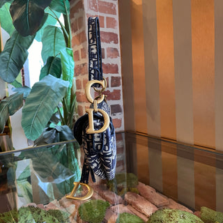 CHRISTIAN DIOR Saddle Dior Oblique Embroidery Shoulder Bag