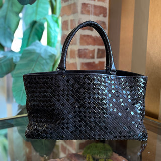 BOTTEGA VENETA Brown Mixed Leather Intrecciato Tote Bag