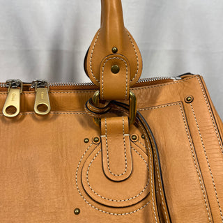 CHLOE Aurore Padlock Caramel Satchel