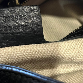 GUCCI Medium Soho Chain Black Pebbled Calfskin Leather Shoulder Bag