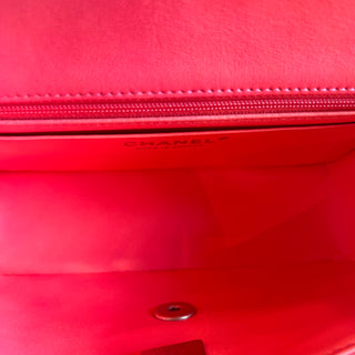 CHANEL Rectangular Mini Flap Pink Orange Lambskin Leather Top Handle