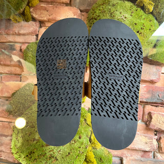 HERMES Chypre Gold Metallic Goatskin Sandals SZ39(9US)