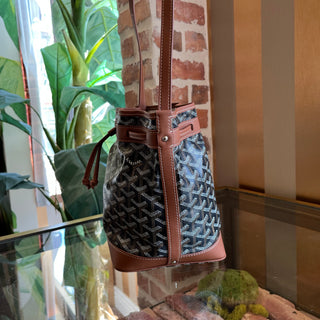 GOYARD Petite Flot Black Goyardine Canvas Bucket Bag