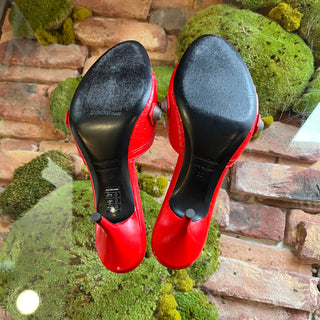 BALENCIAGA Cagole Red Patent Leather Kitten Heels SZ36(6US)