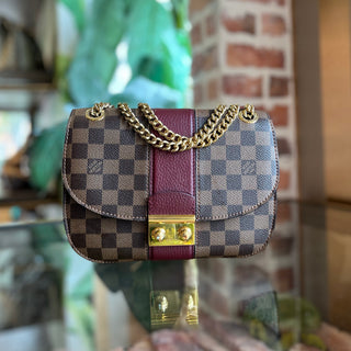 LOUIS VUITTON Wight Damier Ebene Bordeaux Canvas Shoulder Bag