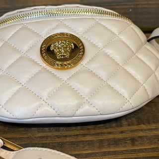 VERSACE Light Pink Quilted Nappa Leather Medusa Belt Bag