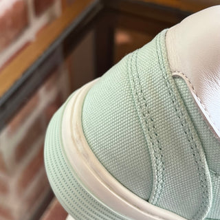 CHANEL CC Light Turquoise White Cotton Sneakers SZ37(7US)