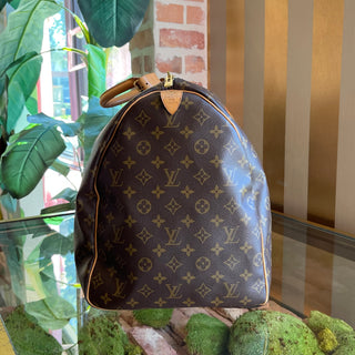 LOUIS VUITTON Keepall 60 Brown Monogram Canvas Vintage Duffle Bag TS3901