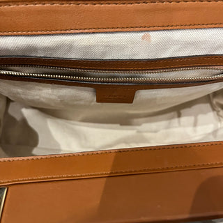 GUCCI Bold Bamboo Medium Camel Leather Top Handle Bag