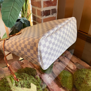 LOUIS VUITTON Neverfull MM Damier Azur Canvas Tote Bag