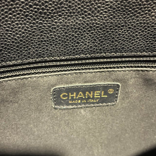 CHANEL GST Grand Shopper Black Caviar Leather Quilted Tote