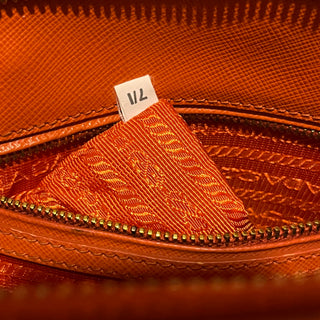 PRADA Promenade Orange Saffiano Lux Dome Top Handle