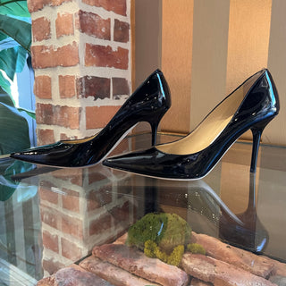 JIMMYCHOO Black Pointed Patent Leather Heels SZ 36.5 (US 6.5)