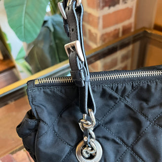PRADA Black Quilted Nylon Shoulder Bag