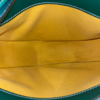 GOYARD Hirondelle Half Moon Green Goyardine Canvas Chevroches Calfskin Crossbody