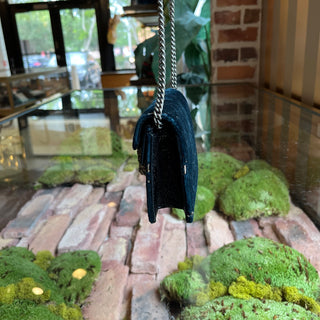 GUCCI Super Mini Dionysus Dark Blue GG Embossed Velvet Shoulder Bag