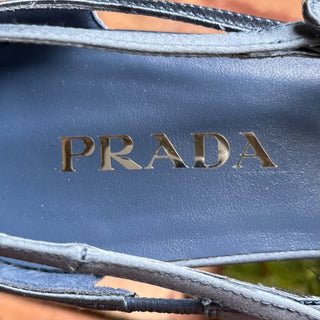 PRADA Blue Satin Crystal Ballet Flats SZ 41 (US 11)