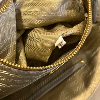 PRADA Gray Nappa Gaufre 2-Way Leather Tote Bag