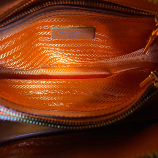 PRADA Promenade Orange Saffiano Lux Dome Top Handle