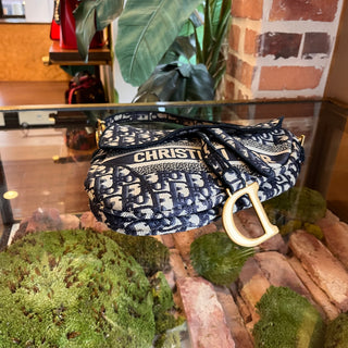 CHRISTIAN DIOR Saddle Dior Oblique Embroidery Shoulder Bag