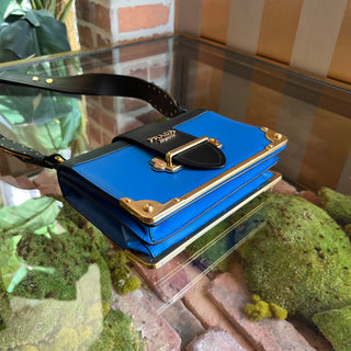 PRADA Cahier Saffiano Leather Flap Crossbody Bag