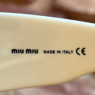 MIU MIU SMU03F White Oversized Shield Acetate Sunglasses