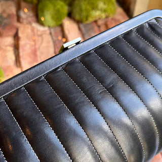 CHANEL Mademoiselle Lambskin Vertical Quilted Clutch