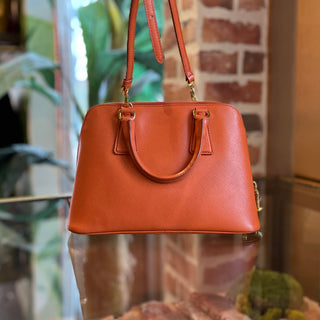 PRADA Promenade Orange Saffiano Lux Dome Top Handle