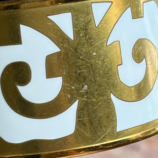 HERMES Extra Wide Gold Tone Rim Balcons Du Guadalquivir Bangle