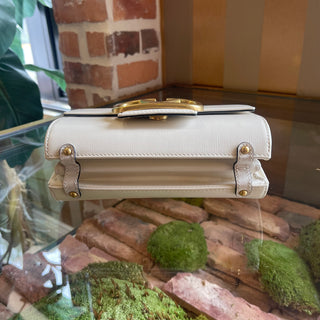 VALENTINO White Calfskin Stud Sign Flap Mini