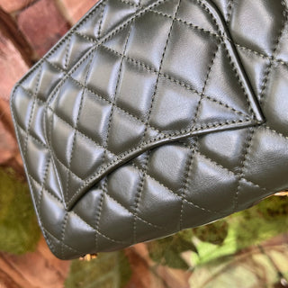 CHANEL Pillow Crush Wallet On Chain Olive Green Lambskin Crossbody