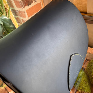 BURBERRY Bridle Square Large Navy Leather Shoulder Bag